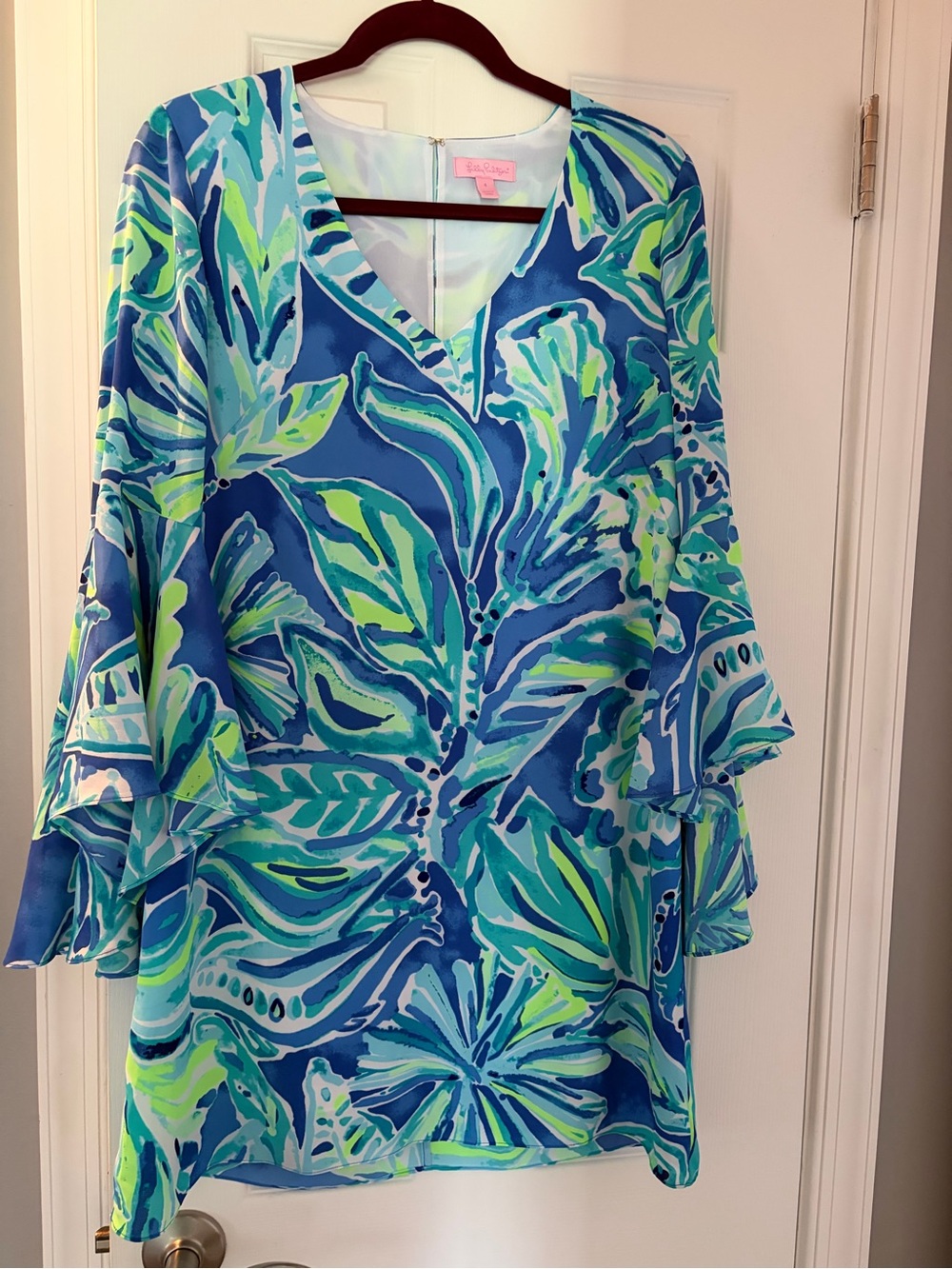 Lilly Pulitzer Pastel Blue and Mint Green Dress with Pink Label. Size 4. NWOT